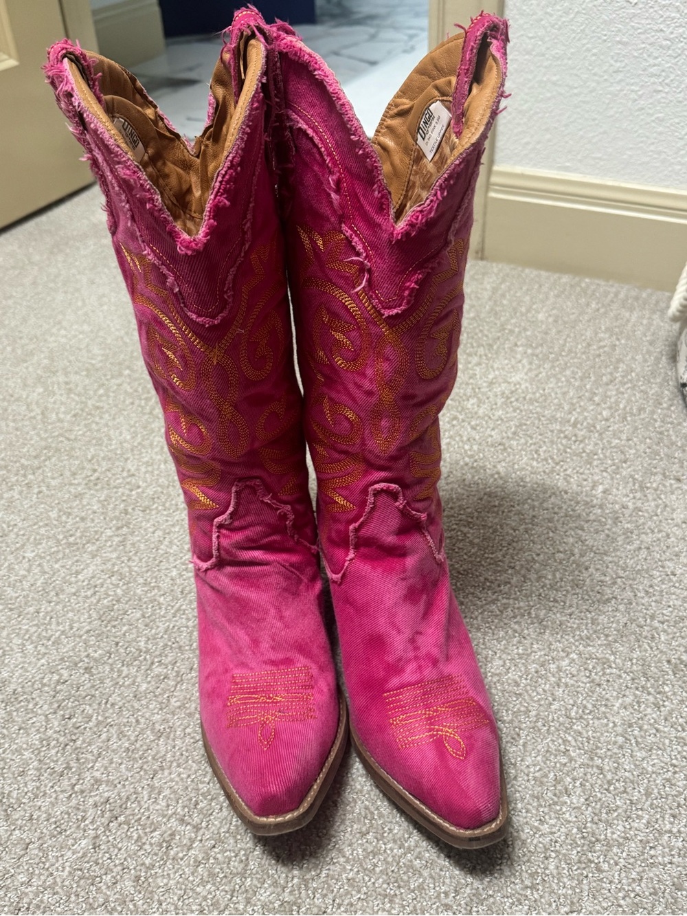 dingo by Dan post Texas Tornado Denim Heeled Boots - Picture 4 of 7